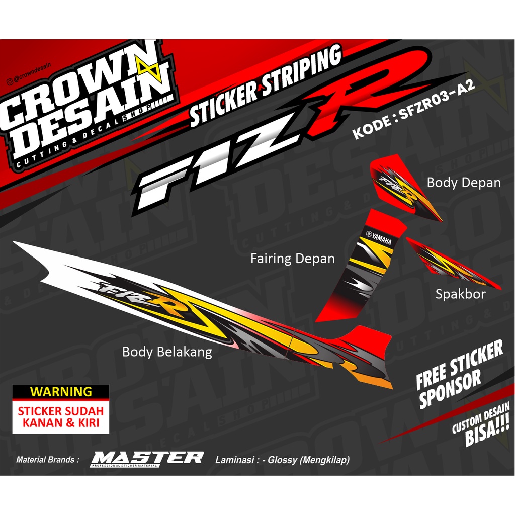 Sticker Striping Lis Variasi Fiz R - Striping Fiz R Semifull - Variasi Sticker Motor