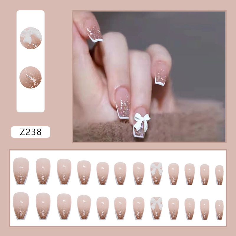 24pcs / Kotak Kuku Palsu Full Cover Untuk Dekorasi Nail Art Z238