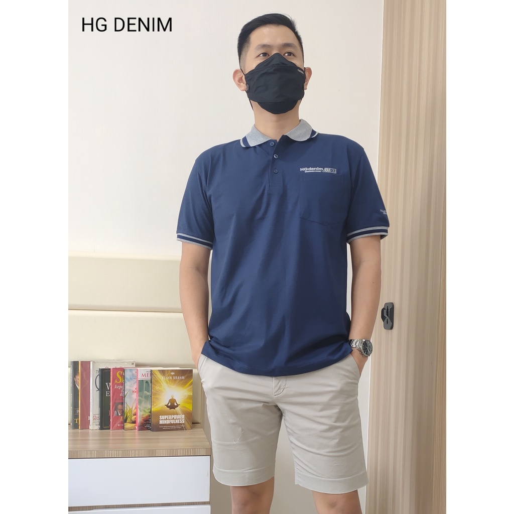 HG DENIM KRAH XXL COTTON COMBED PRIA KAOS POLO