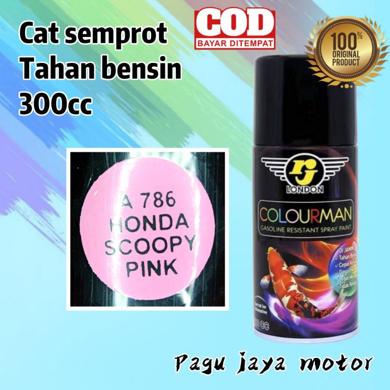 pilox pilok 300ml pink honda scoopy colourman rj london cat semprot spray paint tahan bensin anti retak cepat kering