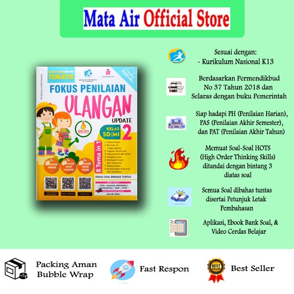 

ORIGINAL BEST SELLER FOKUS PENILAIAN ULANGAN SD/MI Kelas 2 UPDATE (Pendamping Tematik)