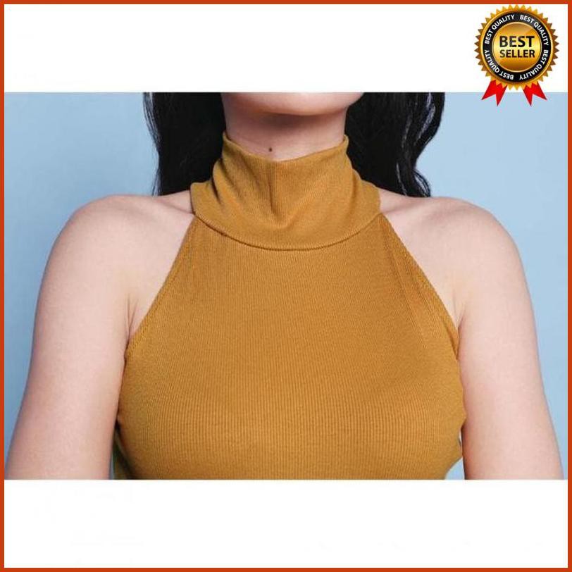 Еяterbatas◄ Moon Knit Halter Atasan Wanita Crop Top Rajut Big Size Jumbo =