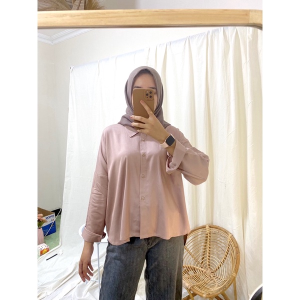 BASIC OVERSIZED SHIRT/ atasan kemeja korea wanita