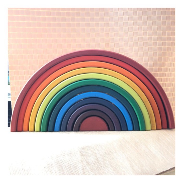 

Large Redwood Rainbow 12 stack in Classic Colour by Asa Montessori Murah