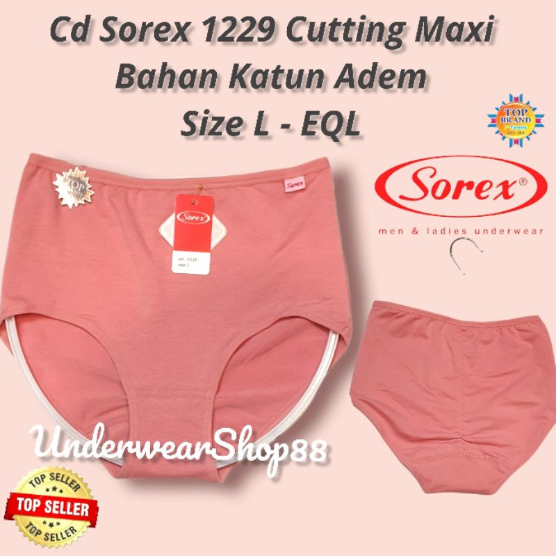 [GROSIR]Celana Dalam Wanita Sorex Katun Premium/Cd Sorex 1229 Katun Cutting Maxi/Cd Sorex Bahan Katun Adem/Nyaman di Pakai/Size L-EQL