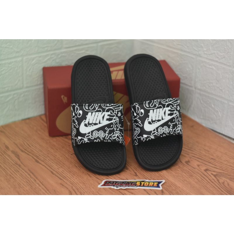 SANDAL SLIP ON NIKE PRIA BENASSI, FREE PAPERBAG & BOX