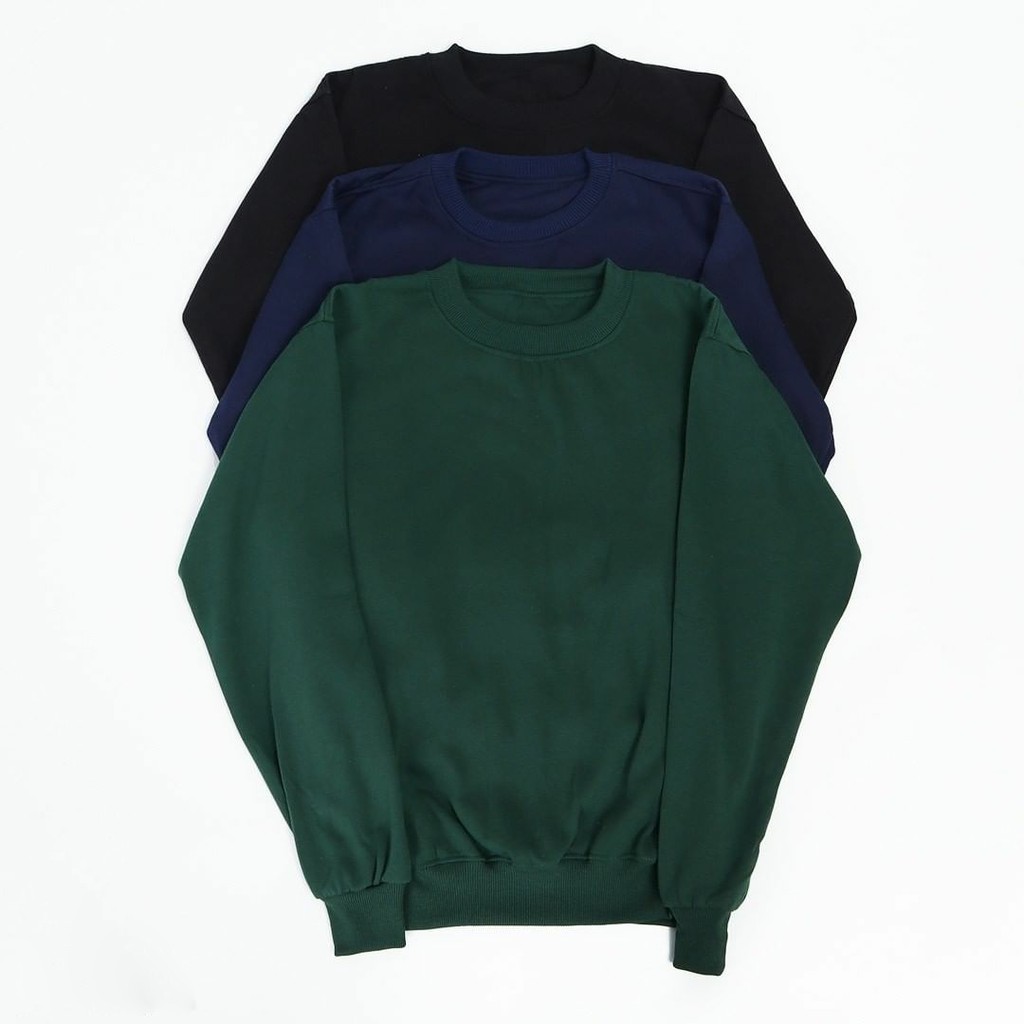 SWEATER POLOS BASIC CREWNECK KEREN MURAH FASHION BANDUNG UNISEX