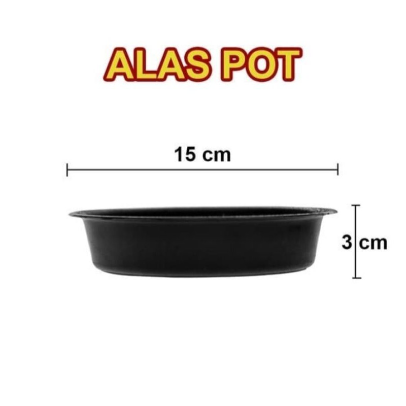 tatakan alas pot bunga Hitam simba 5 untuk pot 15cm dan 17cm - tatakan simba 5