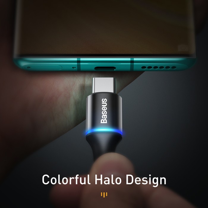 Kabel Data LED Baseus Halo Fast Charging Type-C MICRO IPHONE1M
