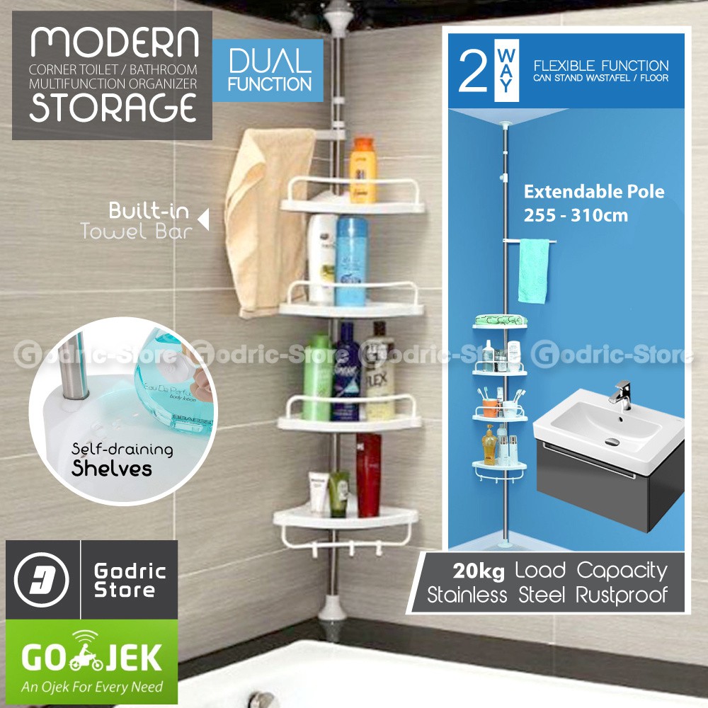  Rak Gantung Corner  Toilet Organizer Tempat Sabun Shampoo 