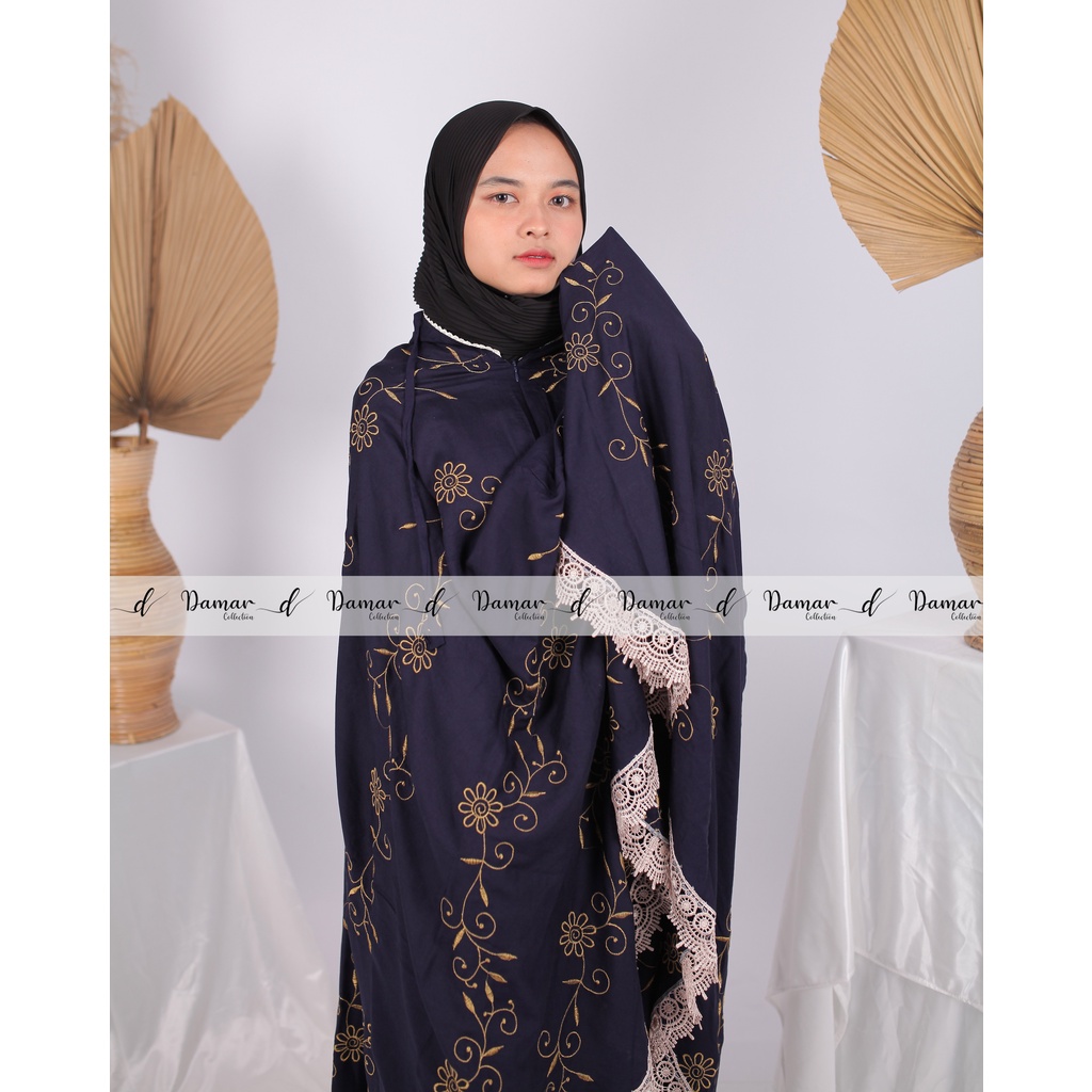 Mukena Dewasa Gracella 2 In 1 Full Bordir Bunga Teratai Mewah By Damar Collection