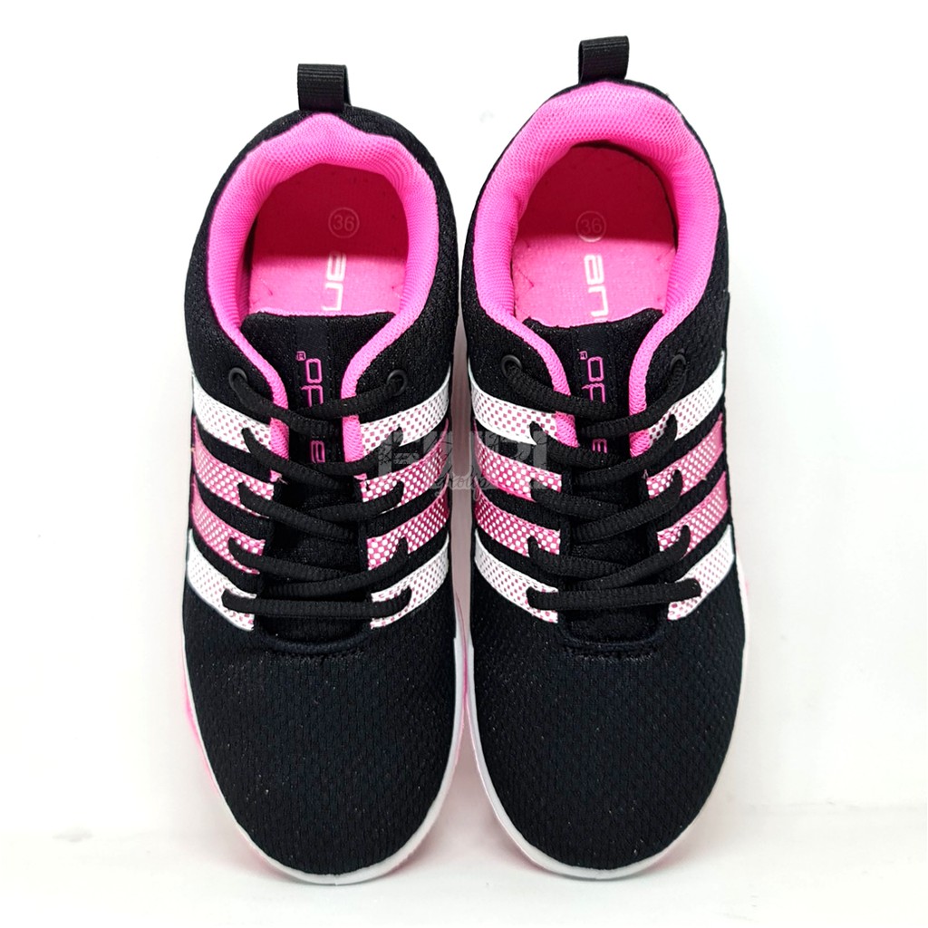 FIURI - ANDO ORIGINAL - VIVIAN 33-40 HITAM PINK - SEPATU SNEAKERS SPORT KANVAS SOL KARET ANAK PEREMPUAN - SEPATU KETS FASHION TRENDY WANITA DEWASA - SEPATU OLAHRAGA LARI FITNES SENAM KERJA KULIAH BERTALI CEWEK MURAH PROMO DISKON BONUS KAOS KAKI