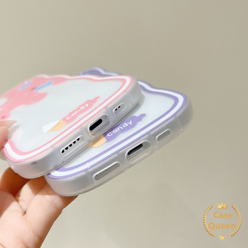 Ins Wavy Edge Case Oppo A16 A17 A57 2022 A15s A5s A15 A12 A3s A7 A17K A16s A54 A11K A32 A53 A33 2020 A12E A35 Transparan Lembut TPU Musim Panas Warna-Warni Es Krim Penutup Belakang