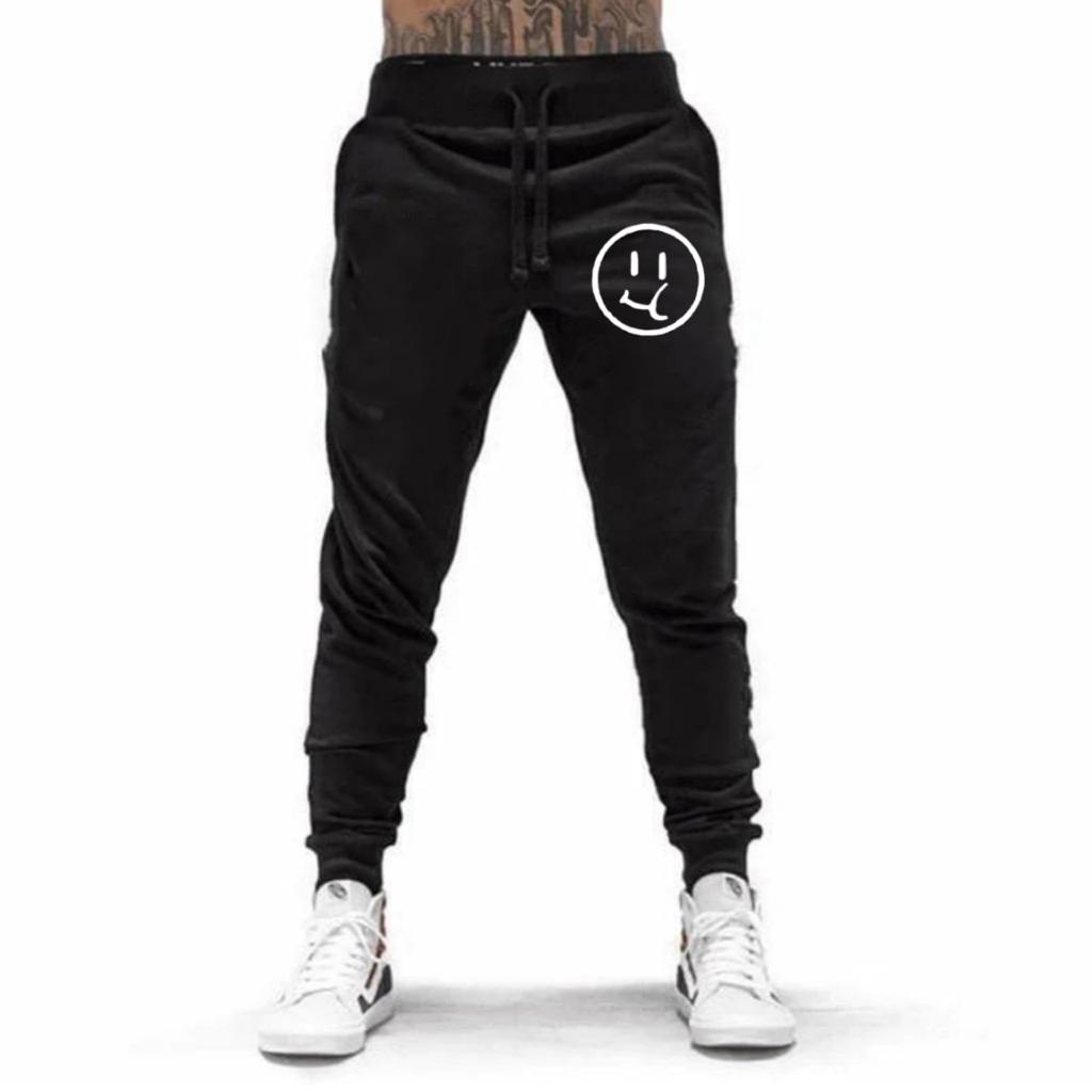 CELANA PANJANG JOGGER SMILEY UNISEX BAHAN FLEECE TEBAL / KUALITAS BAGUS / JOGGER PRINTING