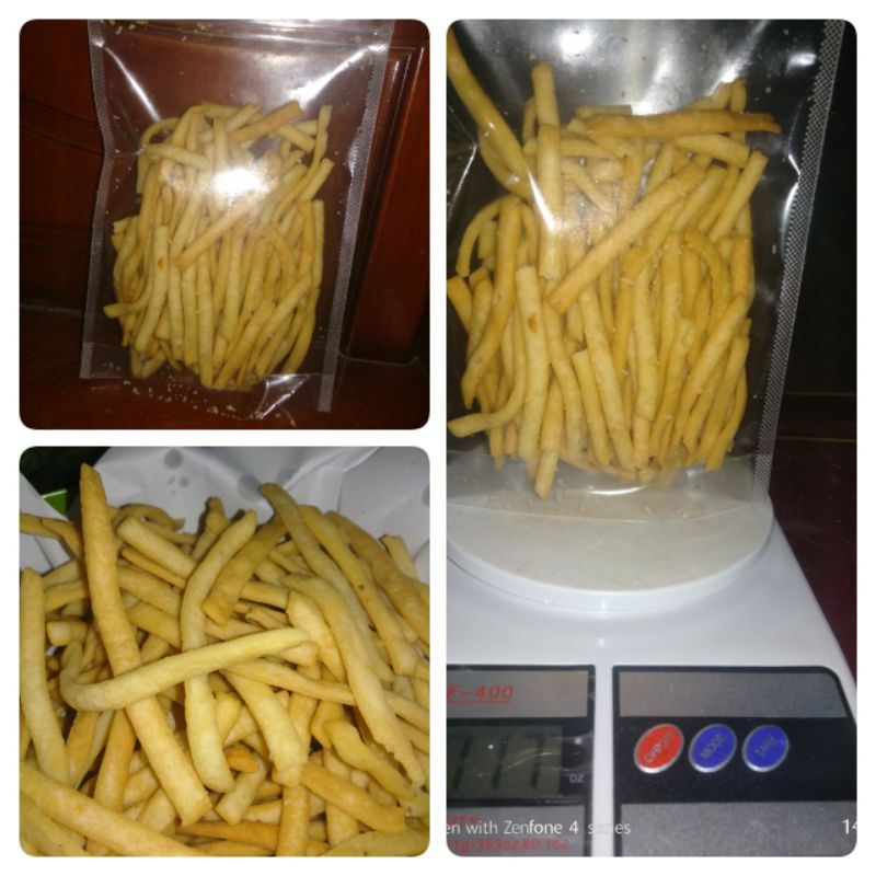 

KERIPANG/KERIPIK PANGSIT/KRIPIK BAWANG STIK 100g