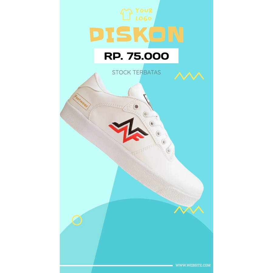 Sepatu Sneakers Pria Putih Polos Casual Sneaker Cowok ORIGINAL