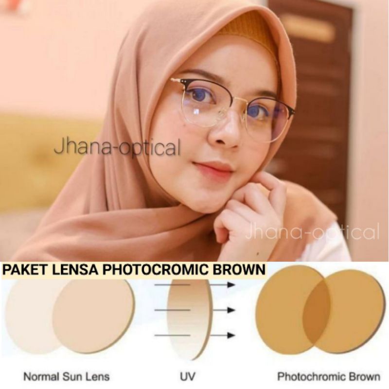 Paket Lensa PHotocromic brwon MINUS ANTIRADIAS