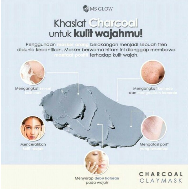 RESMI ORi Chorcoal Clay Masker Ms glow Original