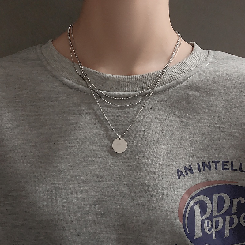 Multilayer Disc Necklace Accessories Clavicle Chain Simple Retro