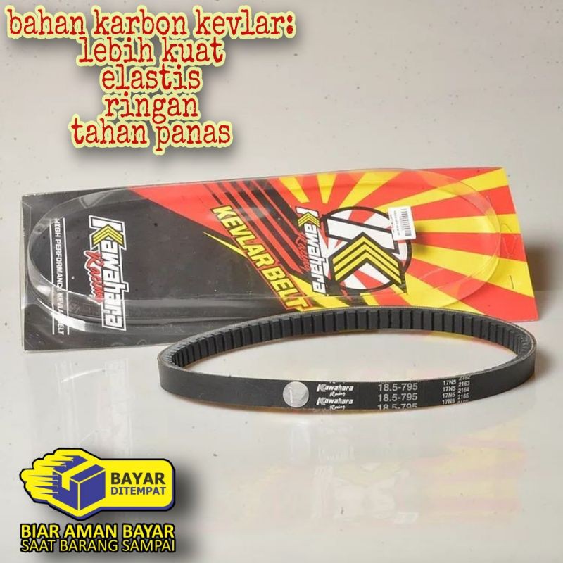 Vanbelt Vbelt V-Belt Kawahara Racing Kevlar Beat Injeksi Scoopy Fi