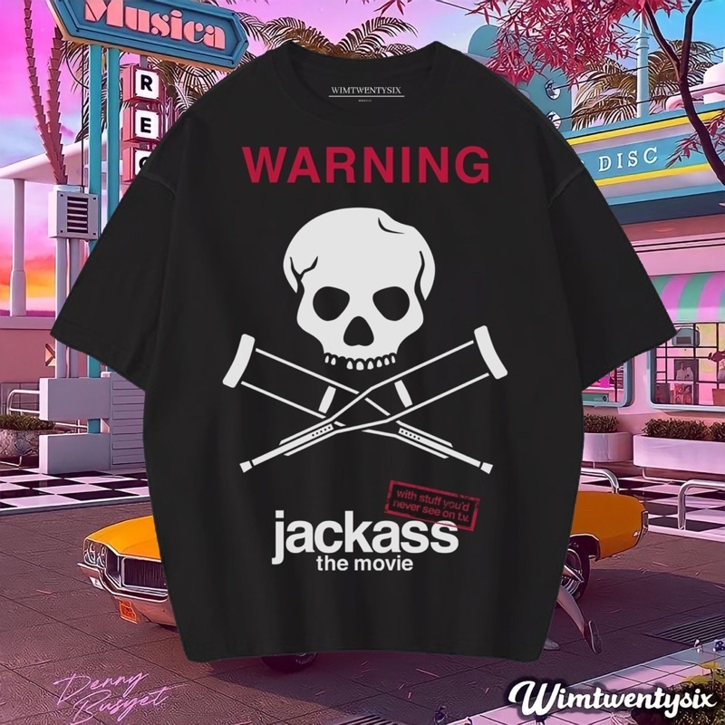KAOS JACKASS VINTAGE TEE (OVERSIZE DARK GREY T-SHIRT)