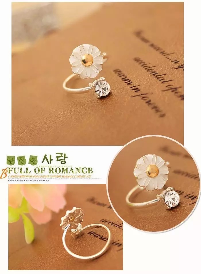 MORYMOSHI C07 Cincin Wanita Bunga Berlian Fashion Wanita Korea Murah