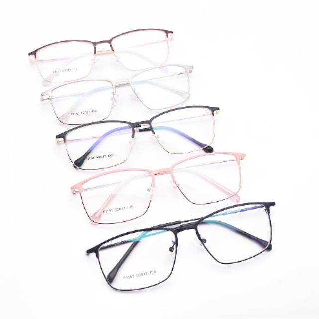 Frame kacamata kotak besi F1151 | Gratis Lensa minus | Kacamata Antiradiasi | Kacamata fashion |