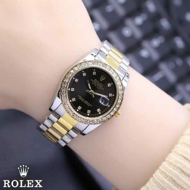 Jam Rolex Wanita Berlian Blink Mewah Cantik Banget Aslinya Real Picture