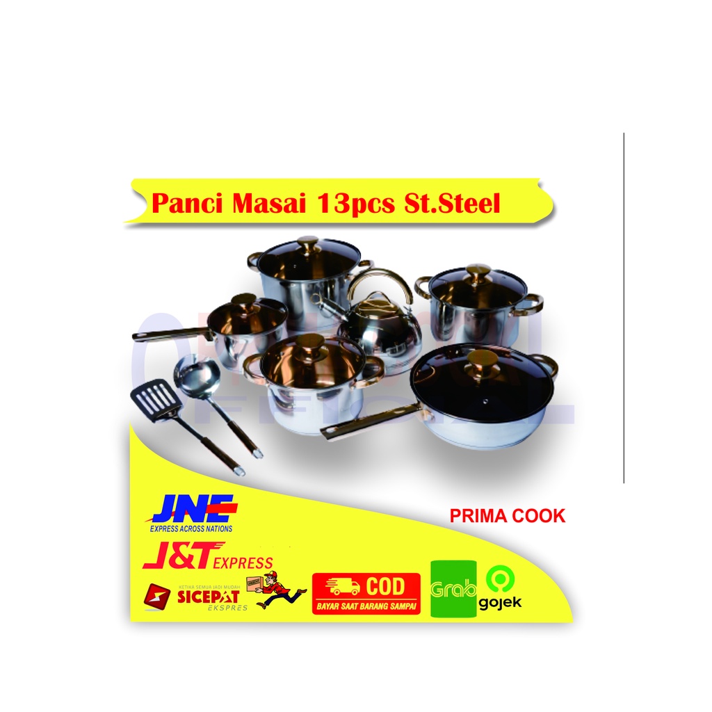 PRIMA COOK - Panci Set Masai 13 Pcs Stainless Steel