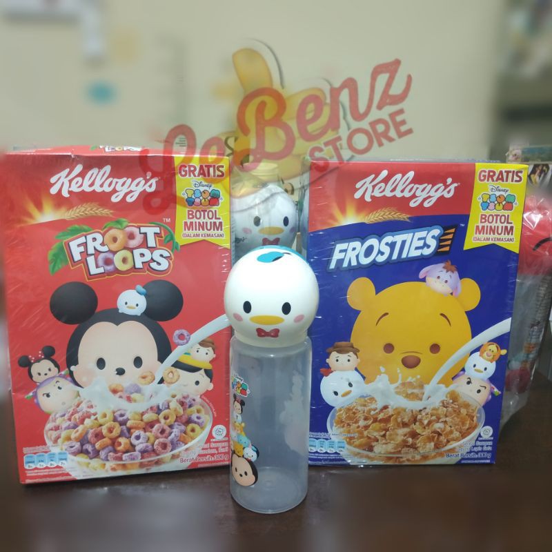 Kelloggs Frosties Froot Loops 300 gr x 2 pack FREE Tsum tsum bottle botol