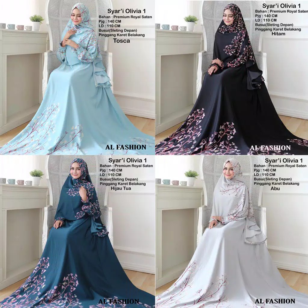 GAMIS SYARI OLIVIA 1 SET KHIMAR