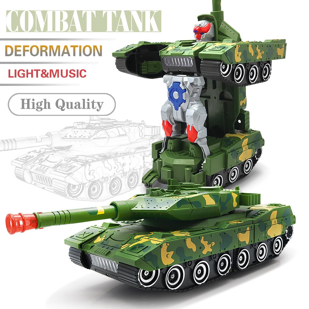 Mainan Deformation Combat Tank Mobil Berubah Jadi Robot Battle War Suara Lampu Keren