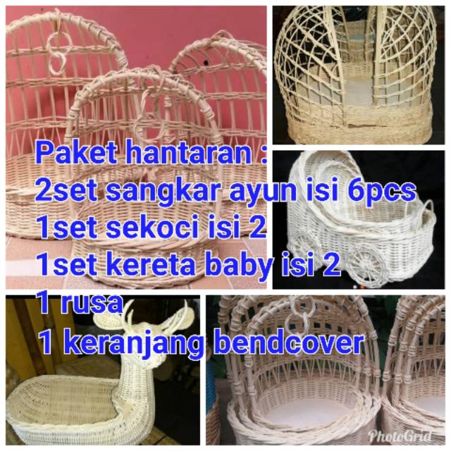 Keranjang rotan hantaran seserahan wedding paket