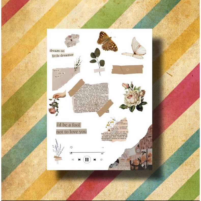 PROMO Sticker Tumblr Aesthetic Vintage / Stiker Case / Seticker Scrape Book Jurnal-03VTG
