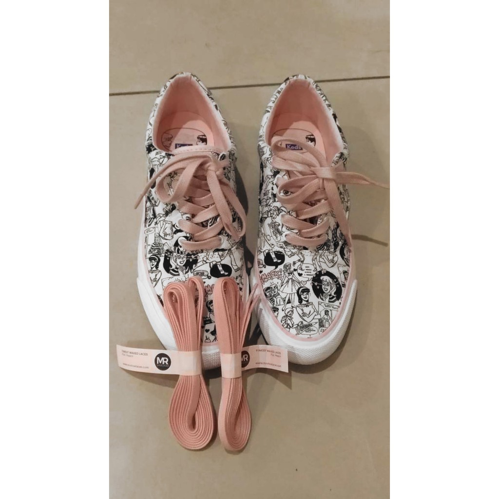 MR Shoelaces FT11 Peach - Tali Sepatu Lilin 6-7mm Gepeng Flat Pipih (Waxed Laces) 90cm 100cm 120cm 150cm 200cm - untuk Sneakers - Premium Shoelace