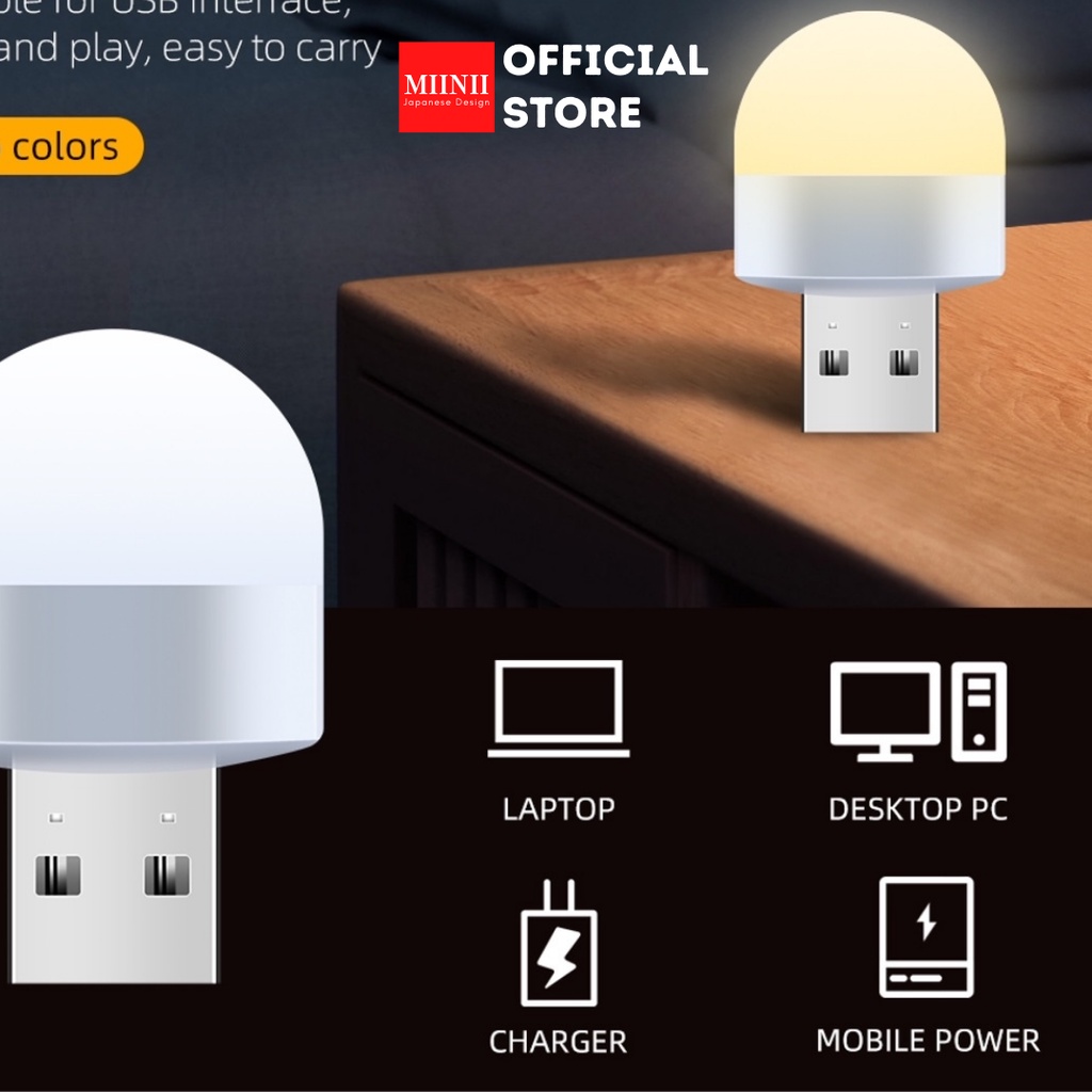 MIINII Lampu USB Mini Portable Lampu Tidur Lampu Belajar LED USB Lampu LED Portable Emergency