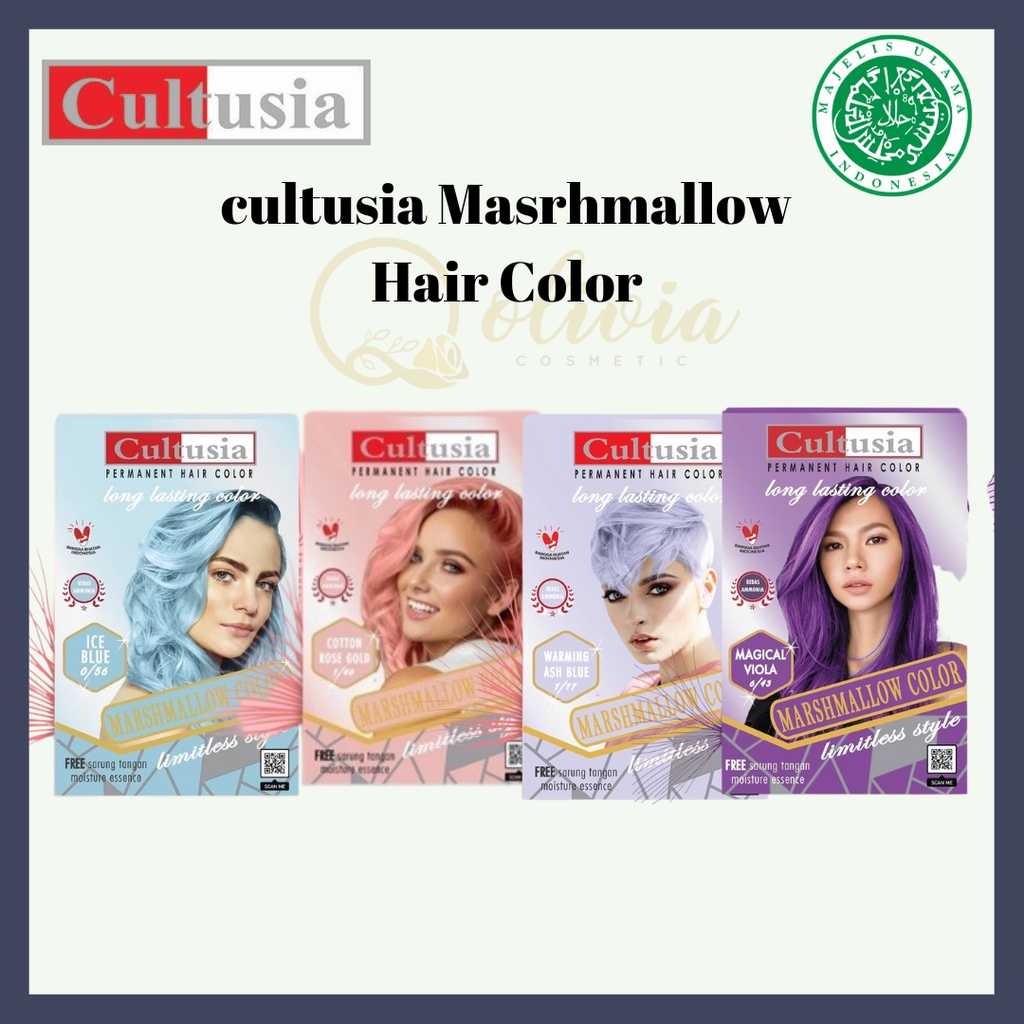cultusia masrhmallow hair color - cat rambut cultusia pastel