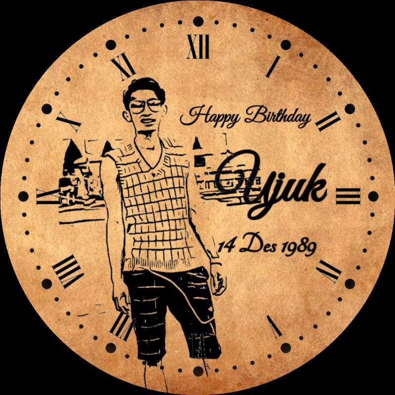 JAM dinding foto sketsa wajah