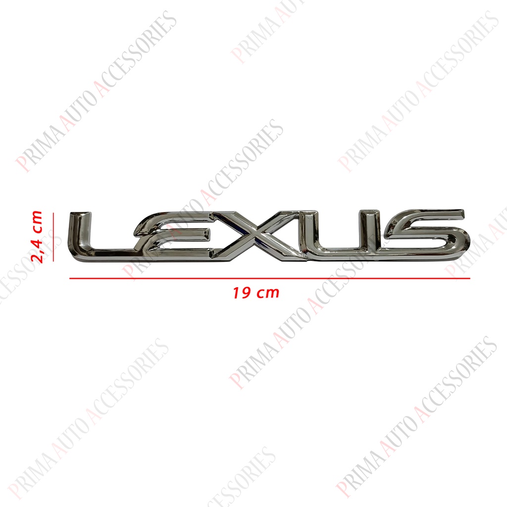 Emblem Mobil tulisan LEXUS Chrome (19 cm)