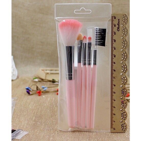 ENZ ® Make Up Brush Set 5 in 1 Packingan Tas / Make Up Tools / Brush Set / Kuas 5 in 1 / Kuas Make Up 1103