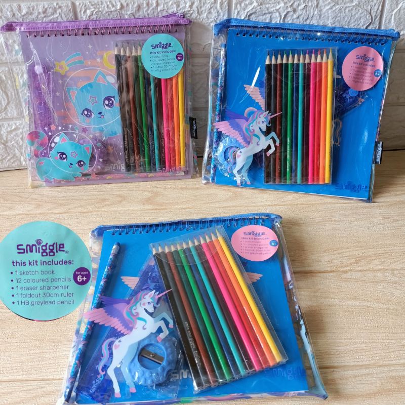 

smiggle coloring set - set alat gambar smiggle / pensil warna smiggle set ready bandung