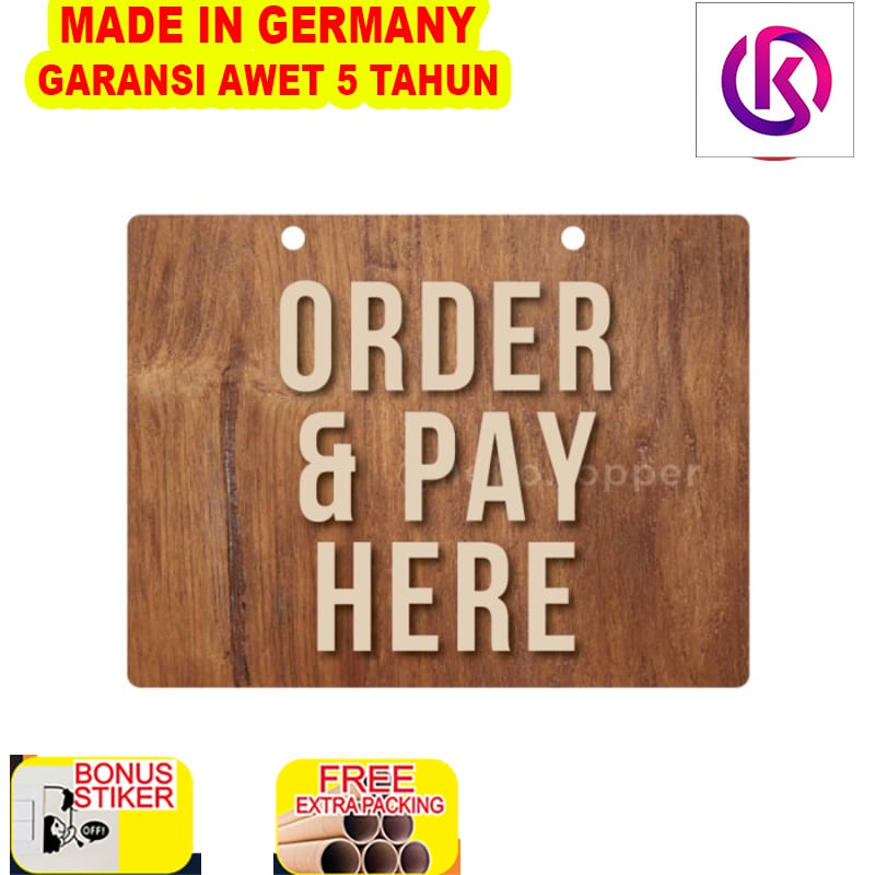 

Terlaris Order & Pay Here Sign Unik Kayu| Signage Order & Pay Here