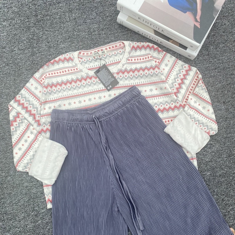 ONE SET Setelan Kaos dan Kulot-Rib Tribal-KL Grey