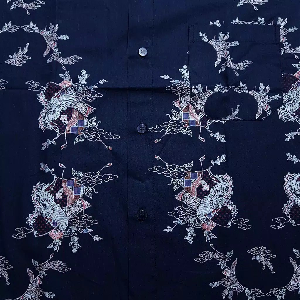 Kemeja Batik Pria Lengan Panjang Bl16 Katun Motif Modern Dixmont Semi Slimfit Premium