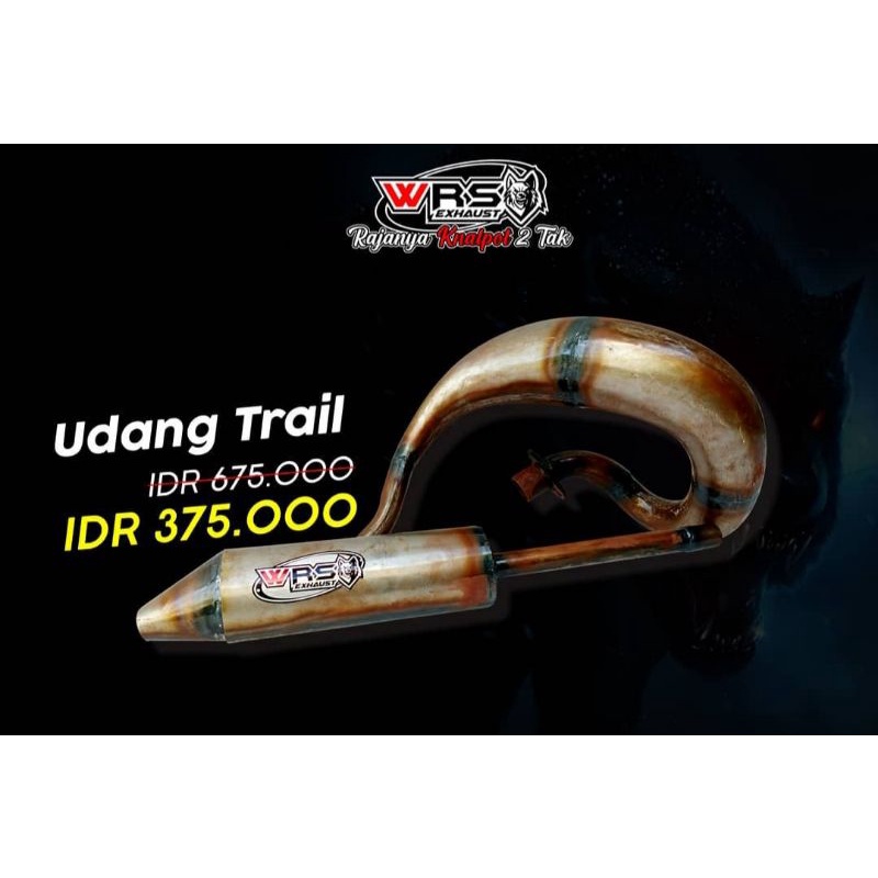 Knalpot Udang Trail Galvanis Ninja R/RR/SS /Rx King/Satria/Fiz R Original WRS Tenaga Oke