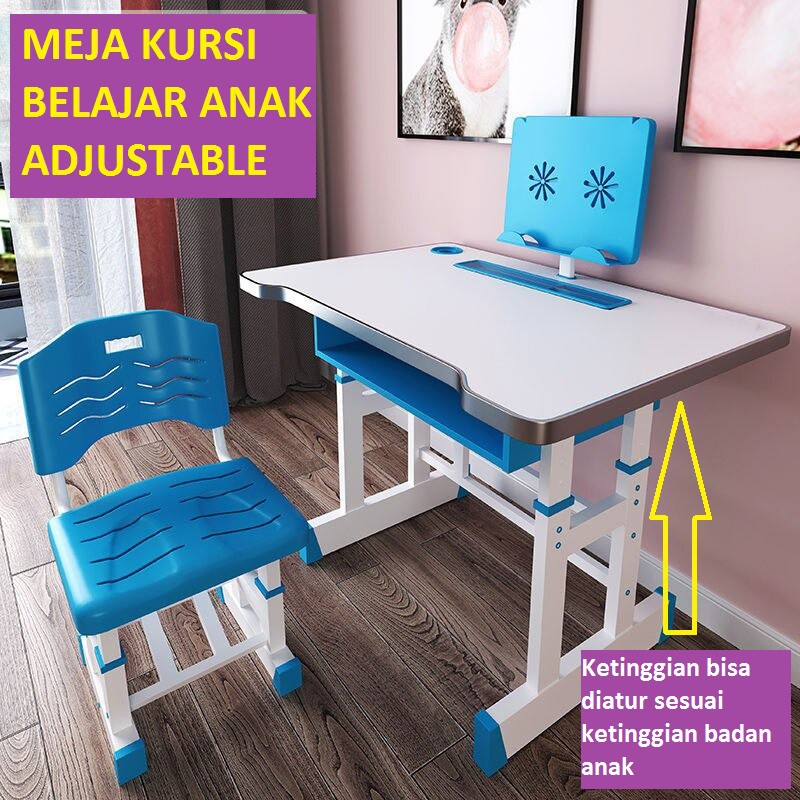 MEJA KURSI BELAJAR ANAK ADJUSTABLE / MEJA BELAJAR KESEHATAN