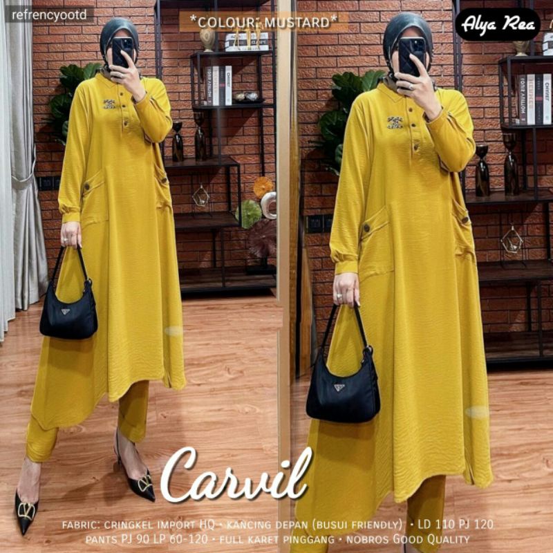 Carvil Setelan Rayon Crinkle By Alyarea Setelan Tunik Polos Ld 110 Jumbo