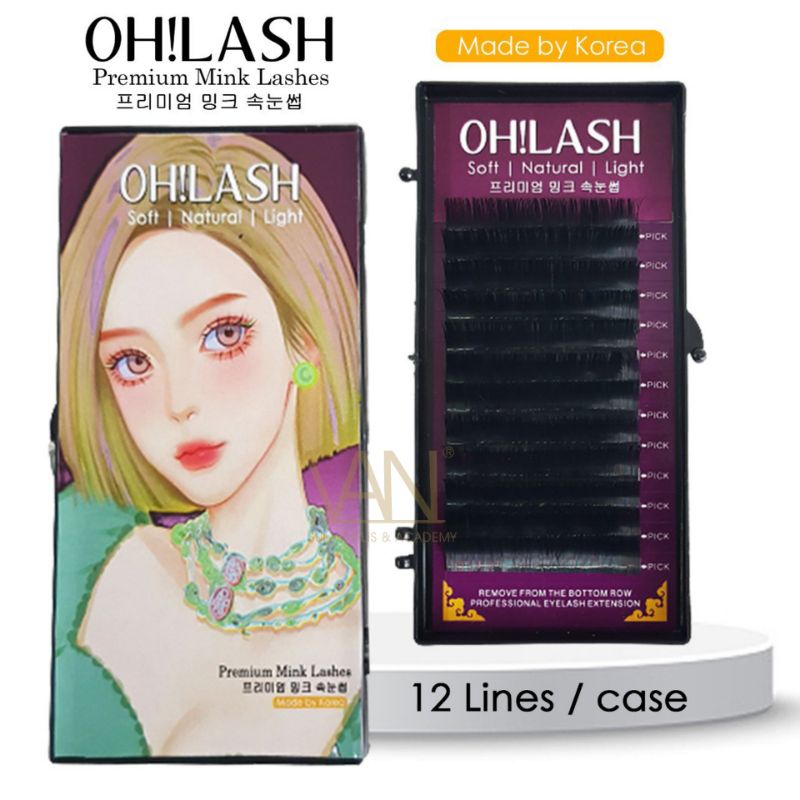 OH!LASH BULU MATA CABANG VOLUME EYELASH EXTENSION PREMIUM MINK LASHES 12 LINES / CASE MADE BY KOREA