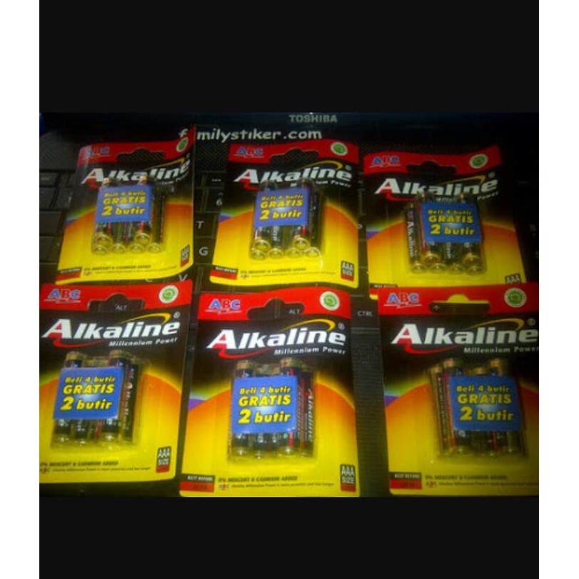 BATERAI ALKALINE ABC AAA ISI 6 (KECIL) GROSIR ( utk remote ac,dll)