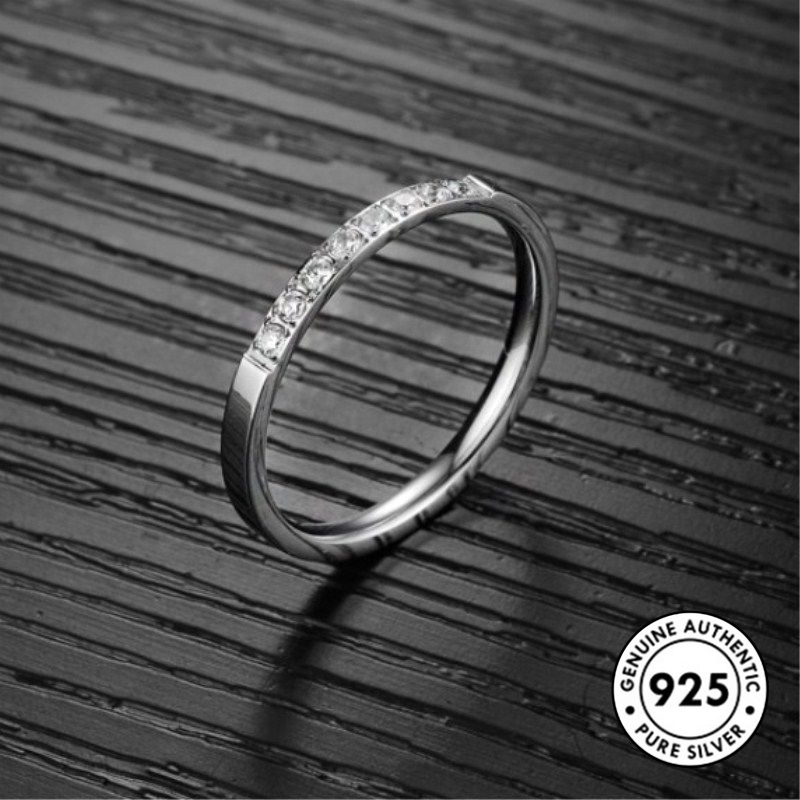 Cincin Berlian Bahan S925 Silver Untuk Pasangan